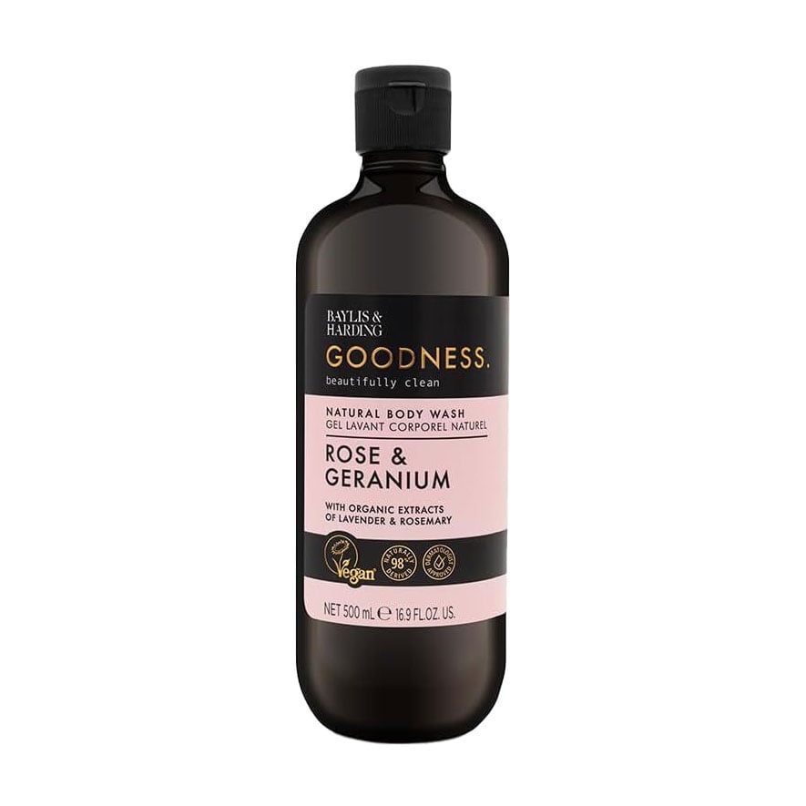 Уцінка! Гель для душу Baylis &amp; Harding Goodness Natural Body Wash, Rose &amp; Geranium, 500 мл
